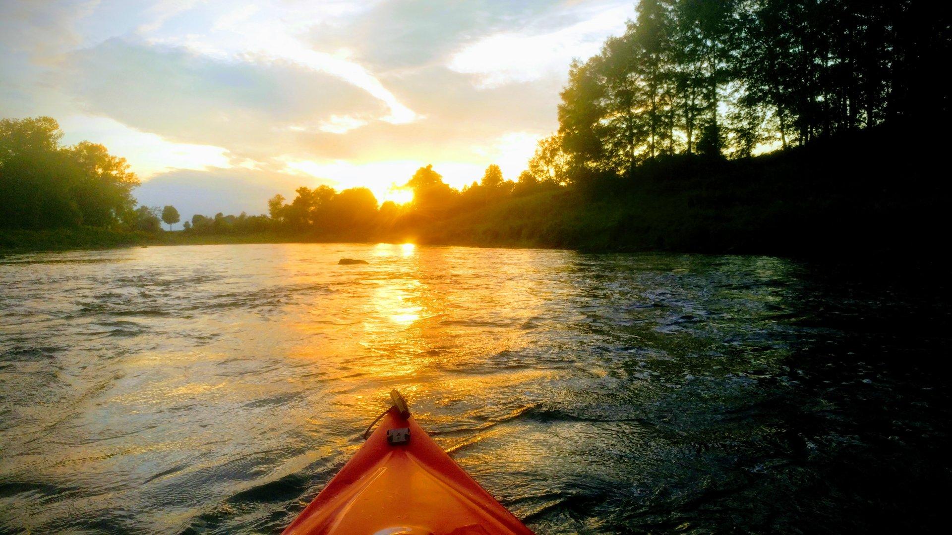 Kayaking at Sunset on the Grasse River in Canton, NY